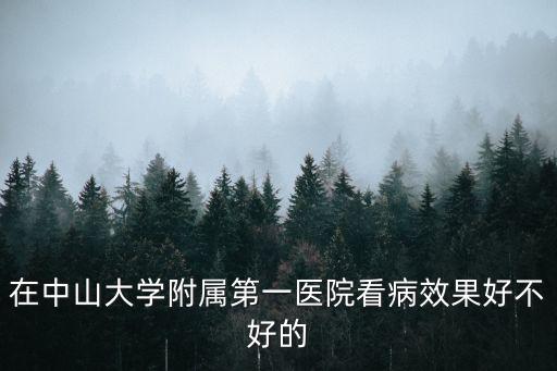 在中山大學附屬第一醫院看病效果好不好的