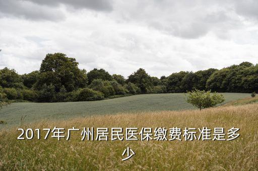 2017年廣州居民醫保繳費標準是多少