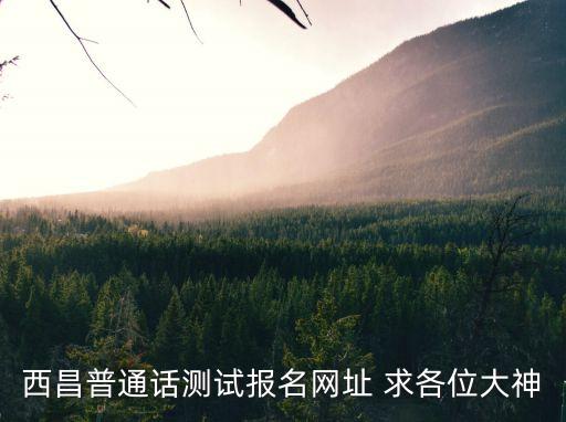 西昌普通話測試報名網址 求各位大神