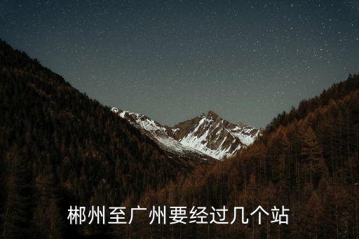 郴州至廣州要經過幾個站