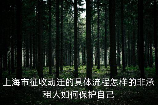 上海市征收動遷的具體流程怎樣的非承租人如何保護自己