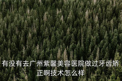 有沒有去廣州紫馨美容醫(yī)院做過牙齒矯正啊技術(shù)怎么樣