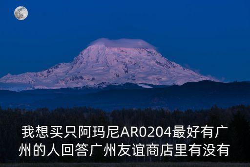 我想買只阿瑪尼AR0204最好有廣州的人回答廣州友誼商店里有沒有
