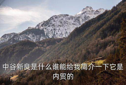 中谷新良是什么誰(shuí)能給我簡(jiǎn)介一下它是內(nèi)貿(mào)的
