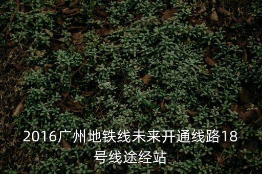 2016廣州地鐵線未來開通線路18號線途經(jīng)站