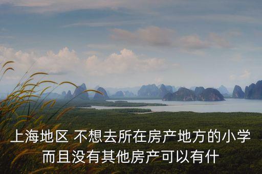 上海地區 不想去所在房產地方的小學而且沒有其他房產可以有什