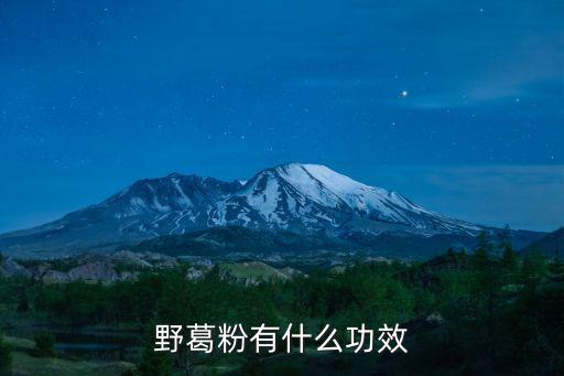 野葛粉，野葛根粉是什么