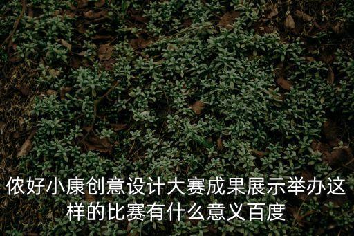 儂好小康創意設計大賽成果展示舉辦這樣的比賽有什么意義百度