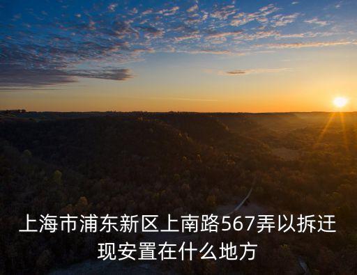 上海市浦東新區(qū)上南路567弄以拆迀現(xiàn)安置在什么地方