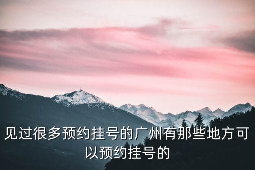 114廣州預約掛號平臺，114掛號網上預約請問我進那個網站掛