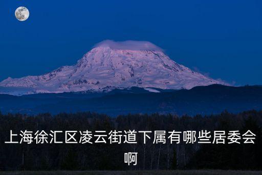 上海徐匯區凌云街道下屬有哪些居委會啊