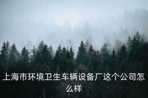 上海市環境衛生車輛設備廠這個公司怎么樣