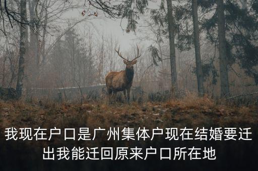 我現在戶口是廣州集體戶現在結婚要遷出我能遷回原來戶口所在地