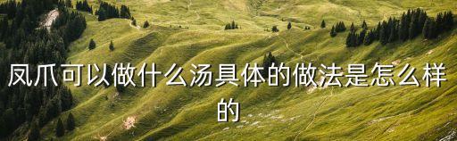 廣州鳳爪湯的做法大全，雞腳煲湯的做法有哪些