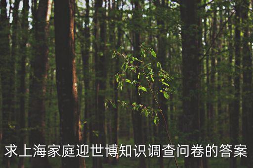 求上海家庭迎世博知識(shí)調(diào)查問卷的答案