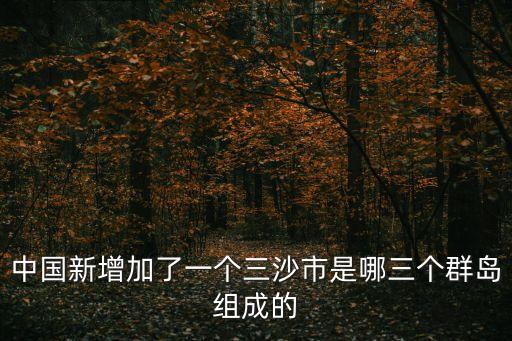 中國新增加了一個三沙市是哪三個群島組成的
