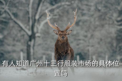 有人知道廣州十三行服裝市場(chǎng)的具體位置嗎