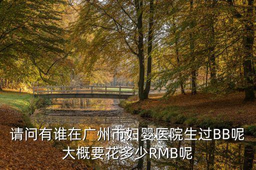 請問有誰在廣州市婦嬰醫院生過BB呢大概要花多少RMB呢