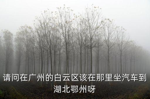 請問在廣州的白云區該在那里坐汽車到湖北鄂州呀