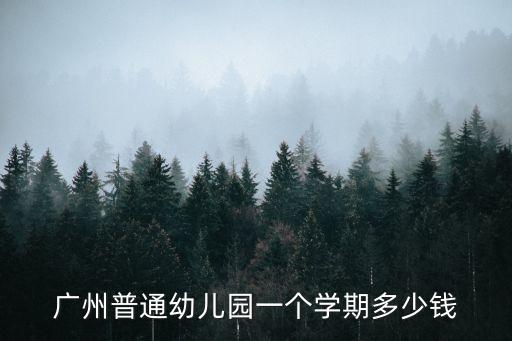 廣州普通幼兒園一個學期多少錢
