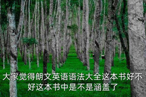大家覺得朗文英語語法大全這本書好不好這本書中是不是涵蓋了