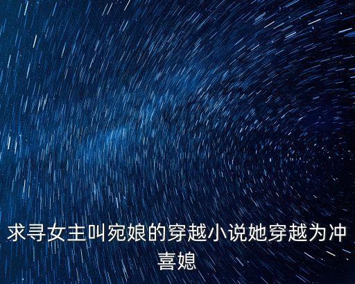 宛娘，女主叫宛娘 講的是女主穿越帶一個朝代時相公要死婆婆虐待然后和一
