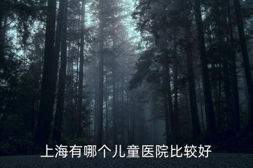 上海有哪個兒童醫院比較好