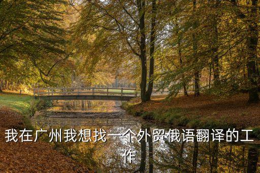 我在廣州我想找一個外貿(mào)俄語翻譯的工作