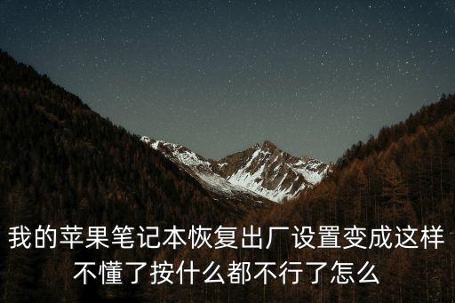 我的蘋果筆記本恢復出廠設置變成這樣不懂了按什么都不行了怎么