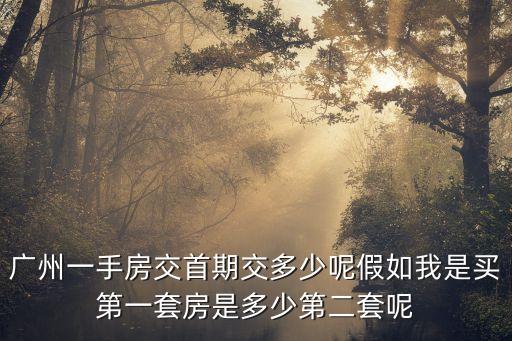 廣州市一手房成交數據，廣州一手房交首期交多少呢假如我是買第一套房是多少第二套呢