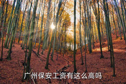 廣州保安工資有這么高嗎