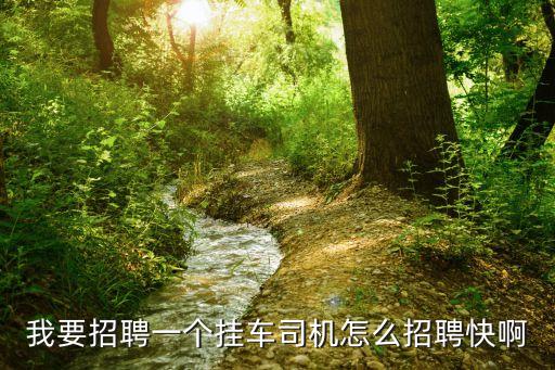 我要招聘一個掛車司機(jī)怎么招聘快啊