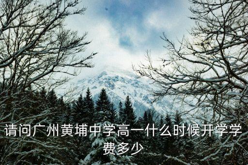請問廣州黃埔中學高一什么時候開學學費多少