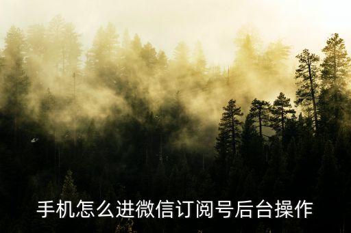 手機怎么進微信訂閱號后臺操作
