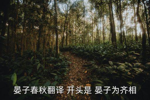 晏子春秋翻譯 開頭是 晏子為齊相