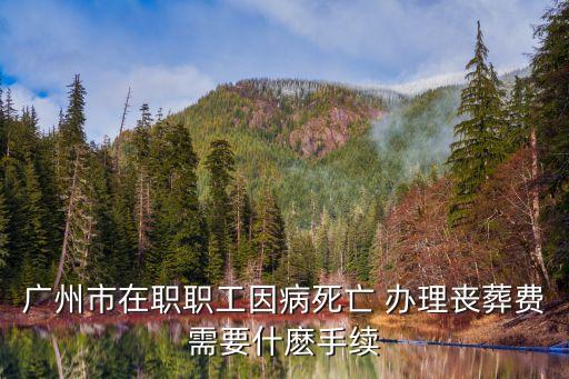 廣州職工喪葬費，廣州市在職職工因病死亡 辦理喪葬費需要什麼手續