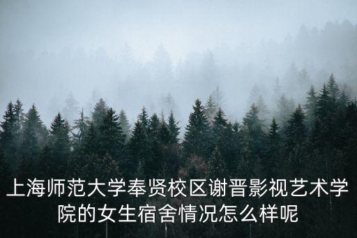 上海師范大學奉賢校區謝晉影視藝術學院的女生宿舍情況怎么樣呢