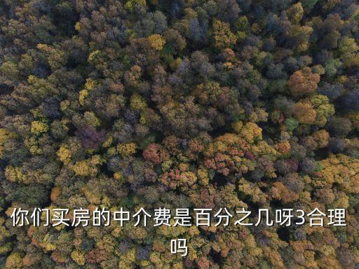 上海市中介費百分之3，你們買房的中介費是百分之幾呀3合理嗎