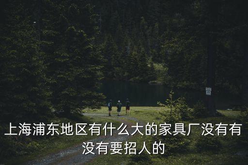 上海浦東地區有什么大的家具廠沒有有沒有要招人的