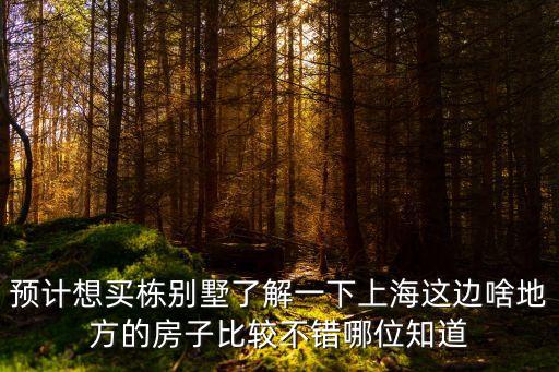 上海市三園一山別墅，上海這邊哪里的房子好啊誰介紹一下我比較喜歡別墅的