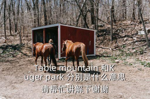 克魯格國家公園，Table mountain 和Kuger park 分別是什么意思請幫忙講解下謝謝