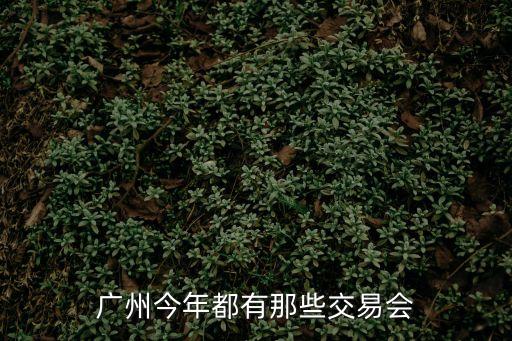 廣州今年都有那些交易會
