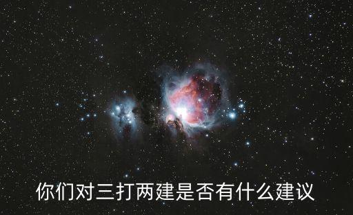 你們對三打兩建是否有什么建議