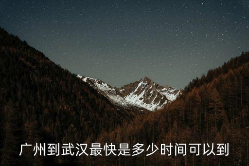 廣州到武漢最快是多少時間可以到