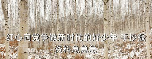 紅心向黨爭做新時代的好少年 手抄報資料急急急