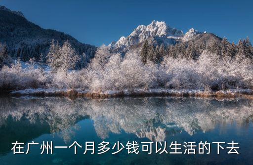在廣州一個月多少錢可以生活的下去