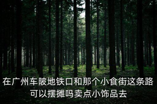 廣州車陂哪里可以固定擺地攤，廣州車陂路可以擺地攤嗎