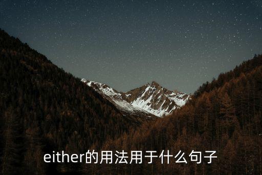 either用法，either的用法用于什么句子