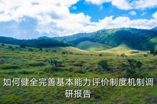如何健全完善基本能力評價制度機制調研報告