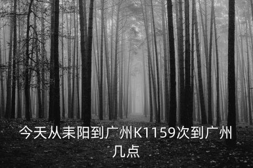 今天從耒陽到廣州K1159次到廣州幾點